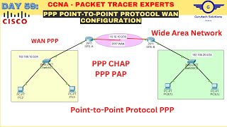 CCNA DAY 59: Point-to-Point Protocol (PPP) WAN Configuration | How to Configure PPP in Cisco Router