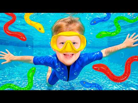 Los niños aprenden las reglas de seguridad en la piscina