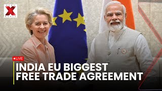 India EU Summit Live: Prime Minister Modi makes big announcement on India-EU FTA | NewsX World