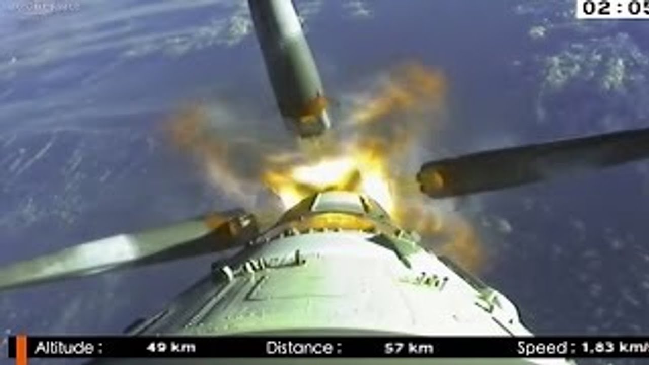 Amazing Booster Separation - Soyuz Launch
