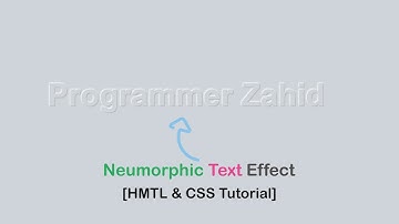 Neumorphism Text Effect | Using Html Css || 𝐏𝐫𝐨𝐠𝐫𝐚𝐦𝐦𝐞𝐫 𝐙𝐚𝐡𝐢𝐝 (Bangla Tutorial)