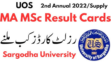 MA MSc 2nd Annual 2022/Supply Results Cards Sargodha University | MA MSc Result Cards UOS