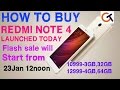 HOW TO BUY REDMI NOTE 4 | LAUNCHED TODAY 19 jan | Flash sale will starts from 23 | flash sale trick