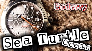 Boderry Sea Turtle | Solid titanium case, caseback and bezel SEIKO NH35A movement | Sapphire crystal