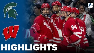 Michigan State Vs Wisconsin Ncaa College Hockey Highlights - November 22, 2025
