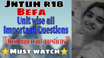 jntuh r18 befa all units important questions with answers 💯😍👍