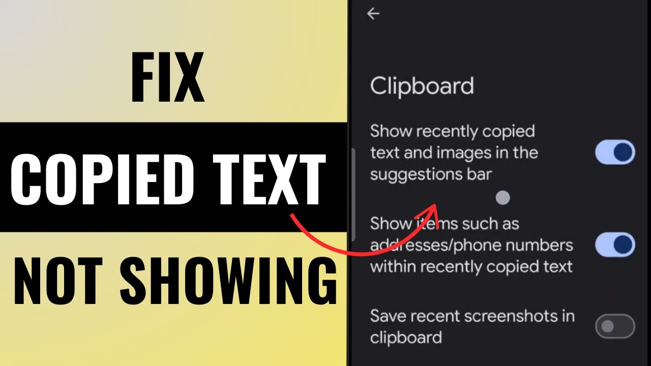 How to Fix Copied Text Not Showing on Suggestion - YouTube