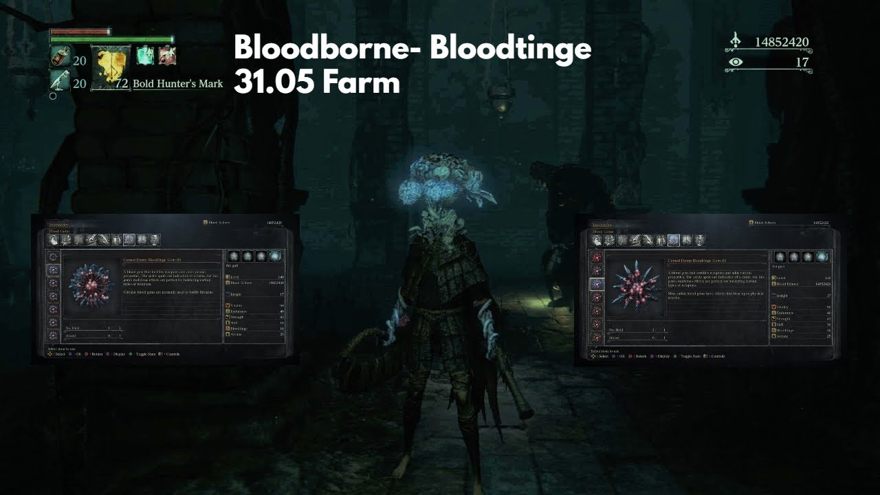 Bloodborne Bloodtinge gem farming Blood Atk UP +31.5 For cicular