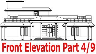 Front Elevation of ground floor plan part 4/9 Autocad