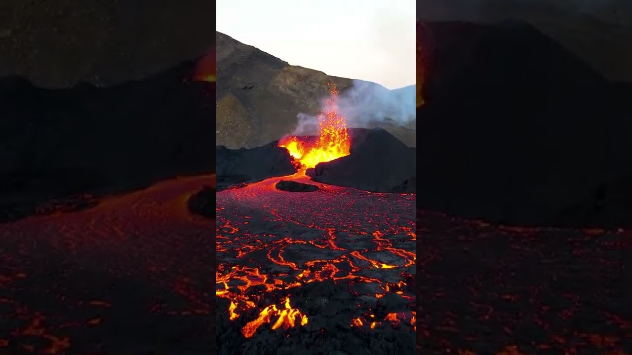 Entre cascade et rivière de lave  ! 🌋💧 