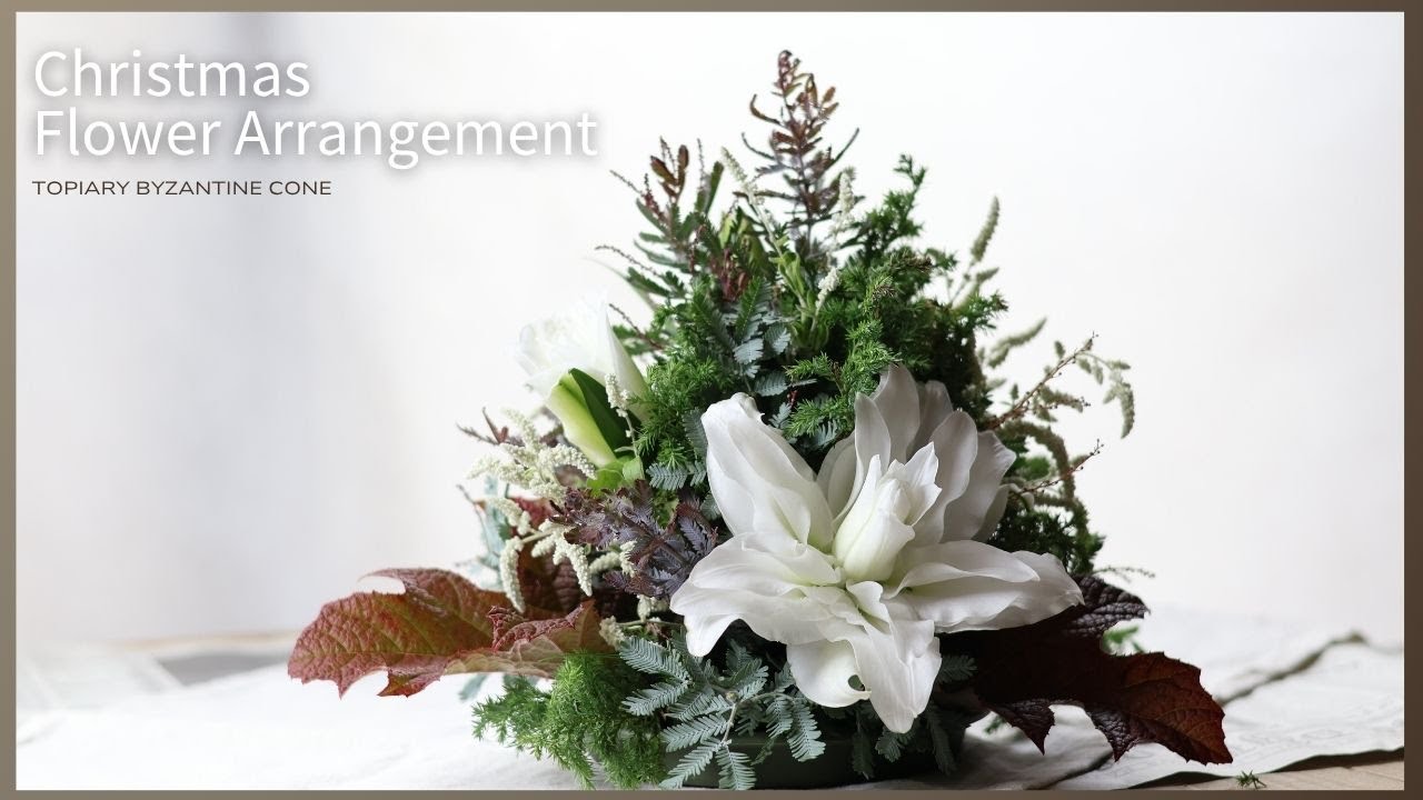How to make an adult Christmas tree-style flower arrangement - YouTube