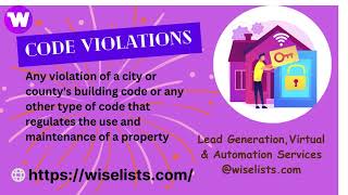 Code Violations leads in Real Estate