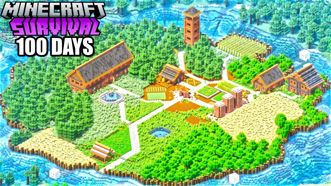 I Spent 100 Days Building the ULTIMATE VILLAGE in Minecraft Survival ...