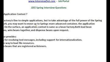 InterviewDot com Job Portal Spring interview What is application context