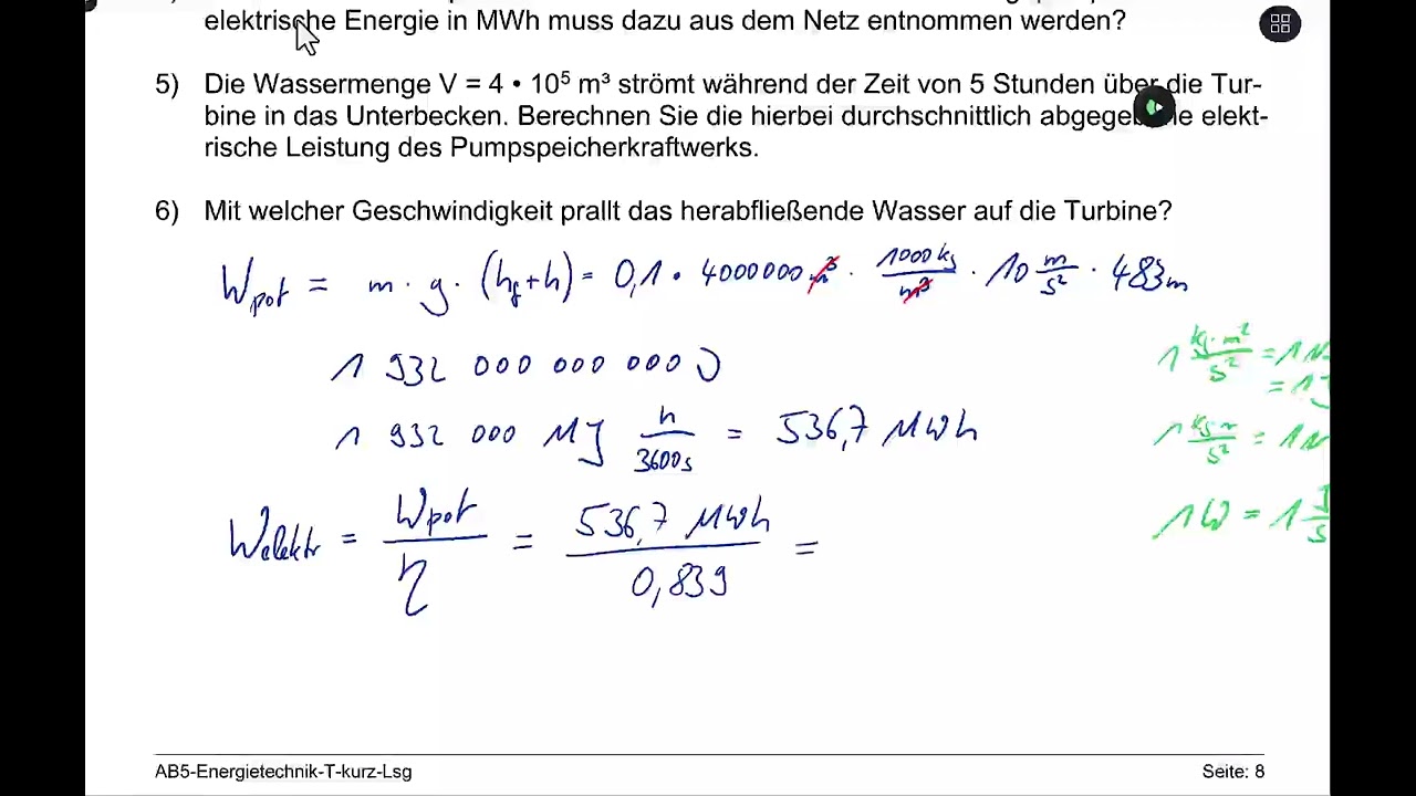 Energietechnik - Pumpspeicherkraftwerk