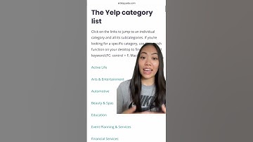 Yelp Business Page Categories
