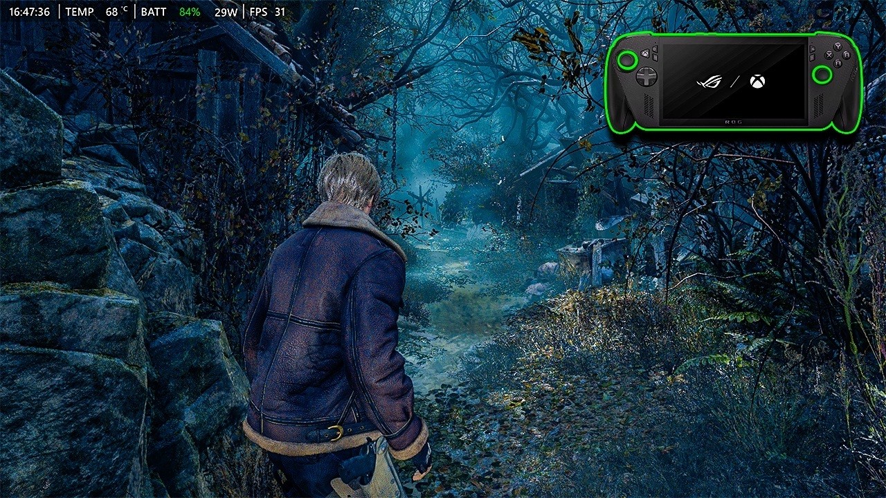 Resident Evil 4 Remake на XBOX ROG Ally X (1080p до 120 кадров в секунду)