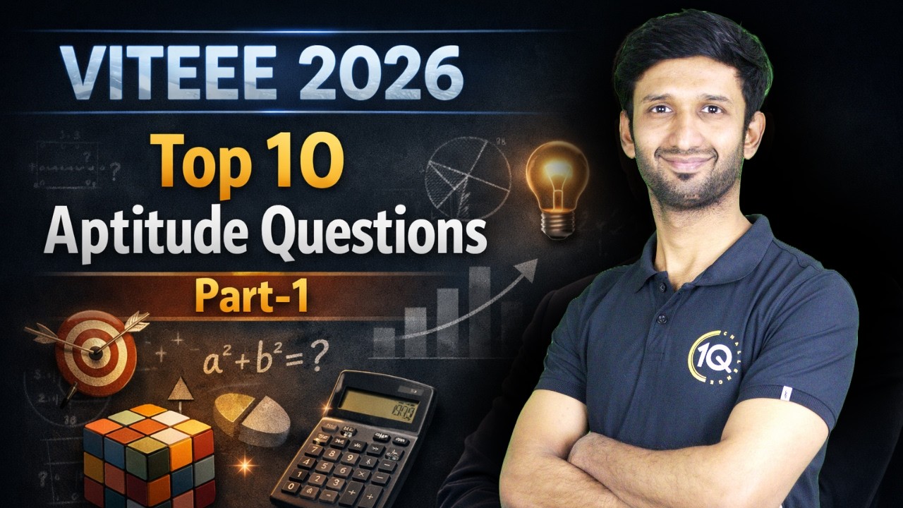 VITEEE 2026: Top 10 Aptitude questions Part-1 | Target VIT Vellore Category-1 | Score above 450+