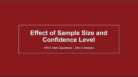 Effect of Sample Size and Confidence Level on Interval Estimates