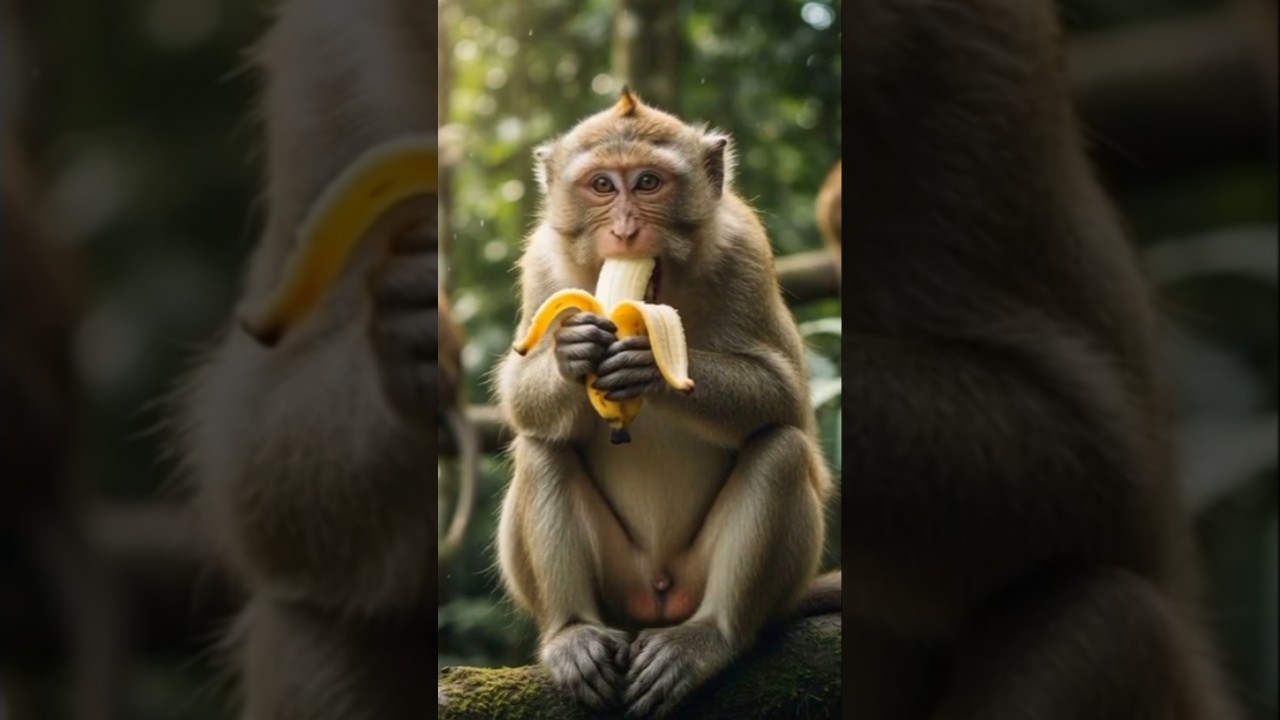 Monkey Eating Fruit 🐒🍉 | Hilarious Animal Moment 