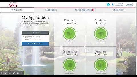 Cal State Apply | My Application Dashboard Section