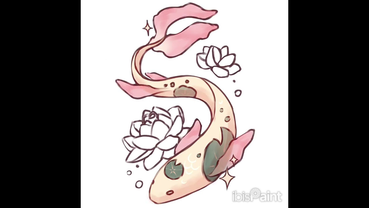 Lotus fish sticker design speedpaint 