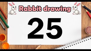 How to Draw Rabbit from Number 25 | Easy Drawing for Kids