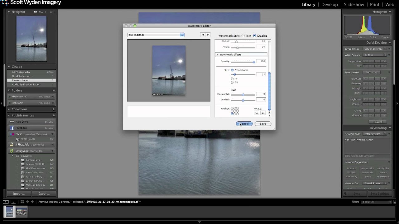 Watermarking in Lightroom and YouTube