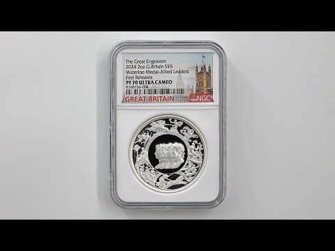 2024 英国 チャールズ3世 ワーテルロー勲章 5ポンド銀貨 2オンス