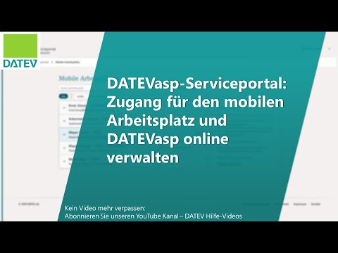 DATEVasp-Serviceportal: Zugang für den mobilen Arbeitsplatz und DATEVasp online verwalten