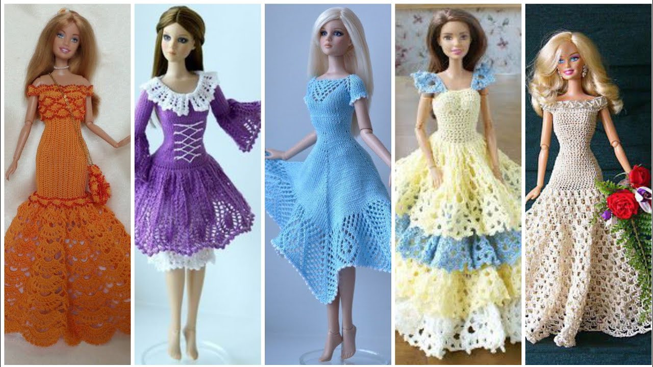 Crochet Fashion Barbie Dresses/Dolls Dress Ideas/Doll's Crochet ...