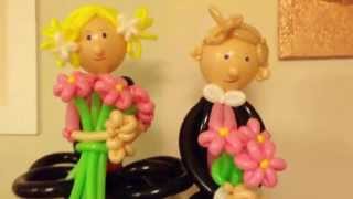 Мальчик и девочка из шаров.Boy and girl with balloon.Twisting Мальчик и девочка из шаров.Boy and girl with balloon.Twisting