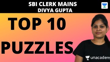 High Level Puzzles (Part-7) for SBI CLERK Mains with Best Explanation by Divya Gupta