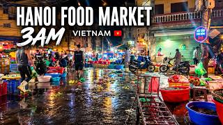 Vietnam POV Walk 4K | Hanoi 3AM Fish Market Walking Tour Through Wet Streets & Local Vendors at Dawn