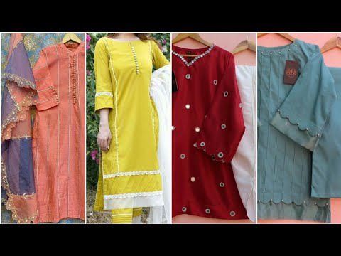 Very beautiful plain dress designing ideas for winter | plain kurti | one colour dress designs