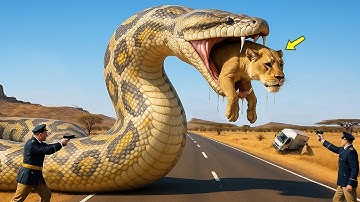 Heroic Rescue Team Saves Poor Bengal Lion from Giant Python’s Terrifying Attack 🐯🐍 #AnimalRescue