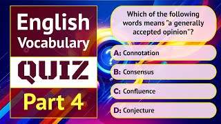 English Vocabulary Quiz - Part 4 | 7 Questions | English MCQs
