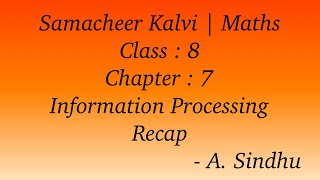 8th Maths Samacheer | Chapter 7 | Information Processing | Recap Net Worth