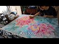 【ASMR】大輪の牡丹の花を描く。ー作業音入り・日本画メイキングー