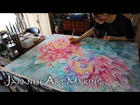 【真作】絵画 日本画3号 花 静けさの中で咲く優美な花々の物語 U23 hqdefault.jpg