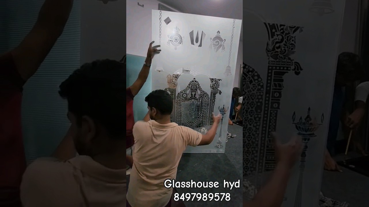 Balaji Venkateswara God etching design glass 8mm Tuffan glass 