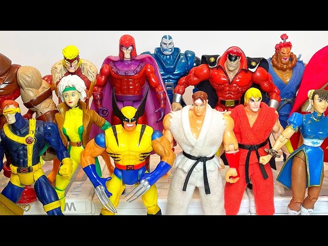 X-MEN vs STREET FIGHTER ToyBiz 90's Action Figure Complete 