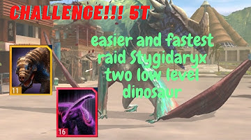 CHALLENGE!!!    5 Turns Take down Stygidaryx with Entelochops lv 11 and Parasaurolophus Lux lv 16