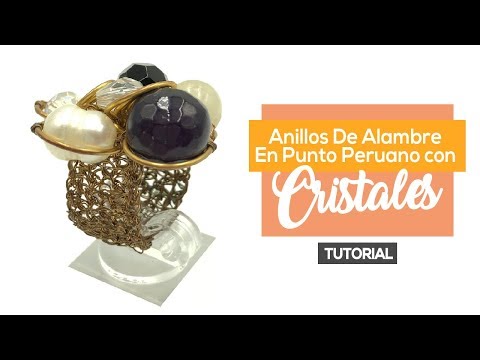Anillos De Alambre En Punto Peruano Con Cristales 😍