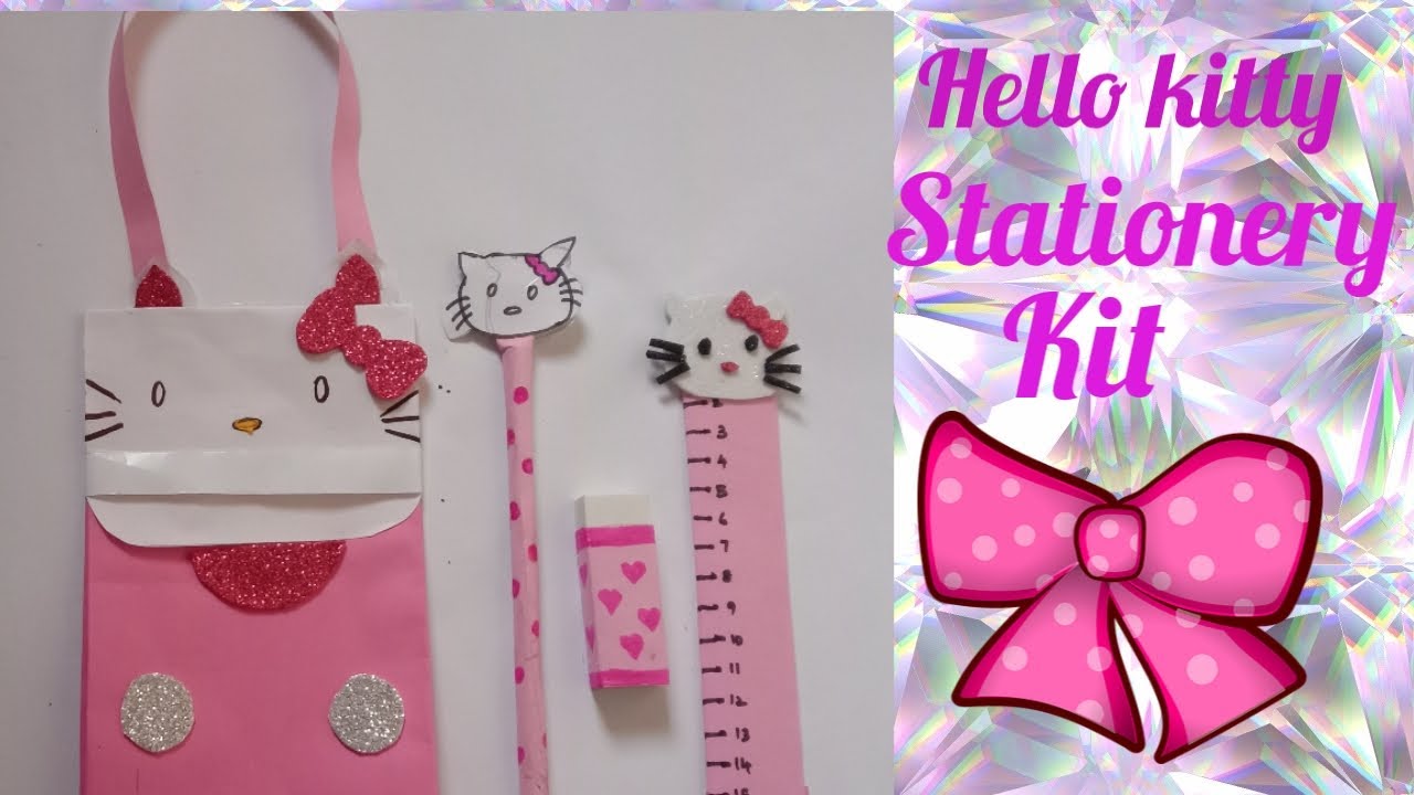 Homemade Hello Kitty Stationery kit|Gift ideas for kids|Hello kitty Handbag ideas|