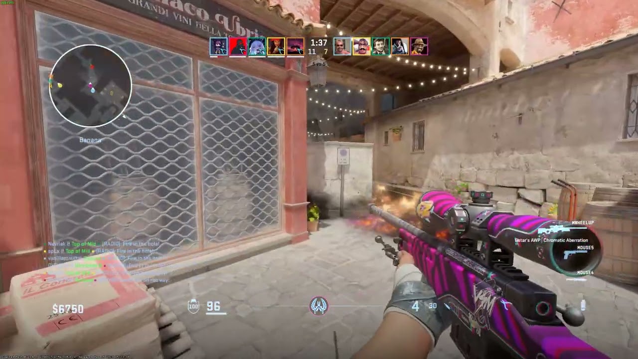 CS2 AWP Wallbang Banana, Inferno