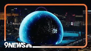 MSG Sphere fully illuminates exterior for first time in Las Vegas