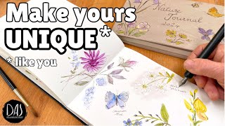 Beginning Your Nature Journal - Make your Watercolor Sketchbook UNIQUE (the easy way)