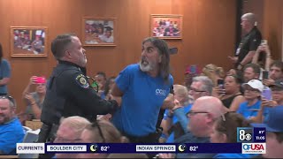 Teachers arrested at Clark County school board meeting