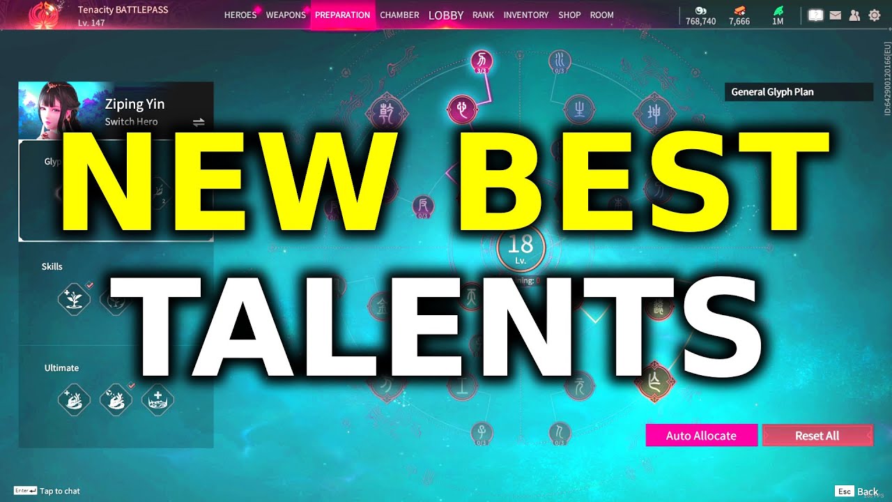 NEW Talents / Glyphs for ALL Characters, Solos & Trios - Naraka ...